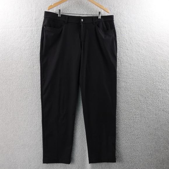 Lululemon Mens ABC Pants 38 Black Slim Fit Technical Fabric Golf Casual‎ - Picture 2 of 8